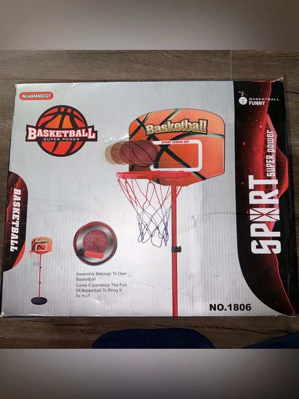 Kids Adjustable Basketball Hoop Set - Orange/Red